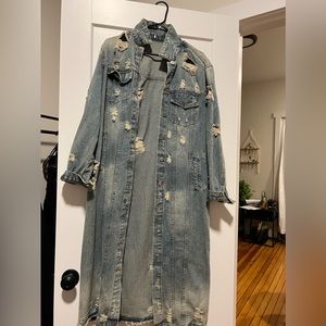 Long jean jacket— trench size